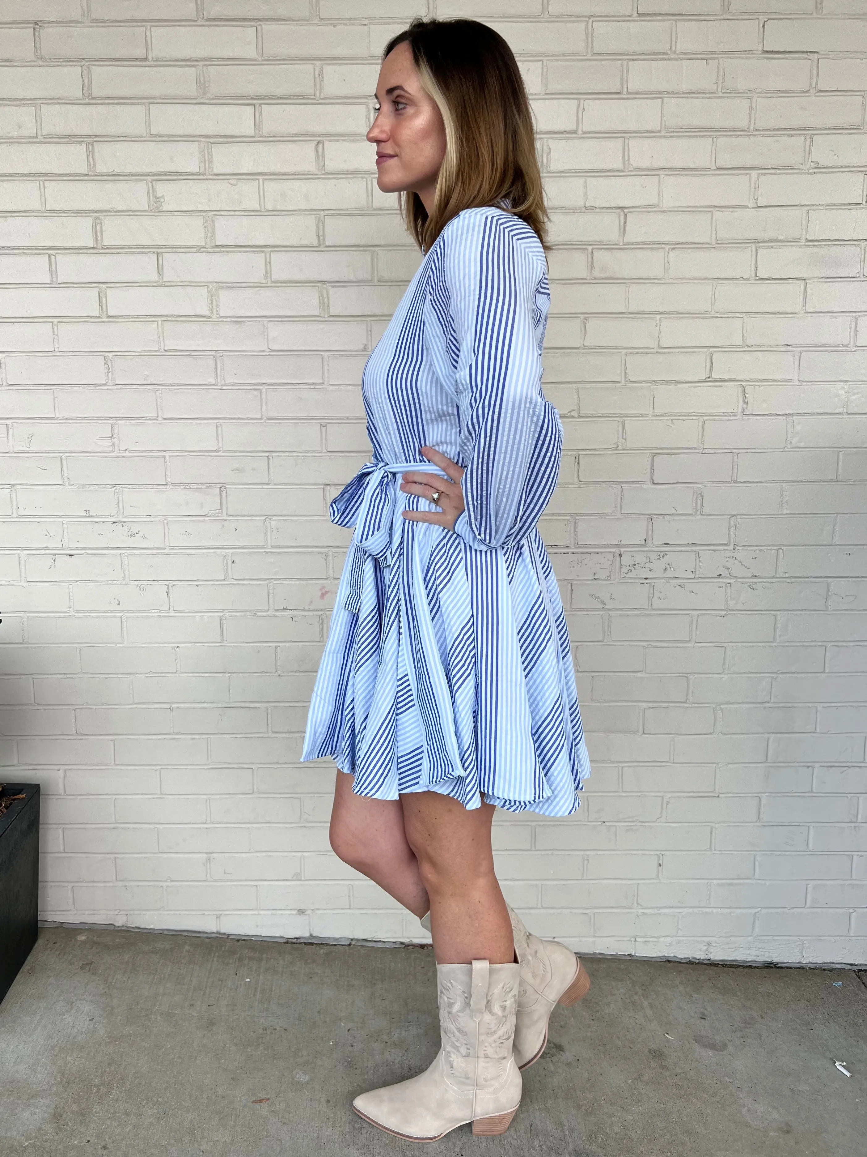 New Season Striped Mini Dress