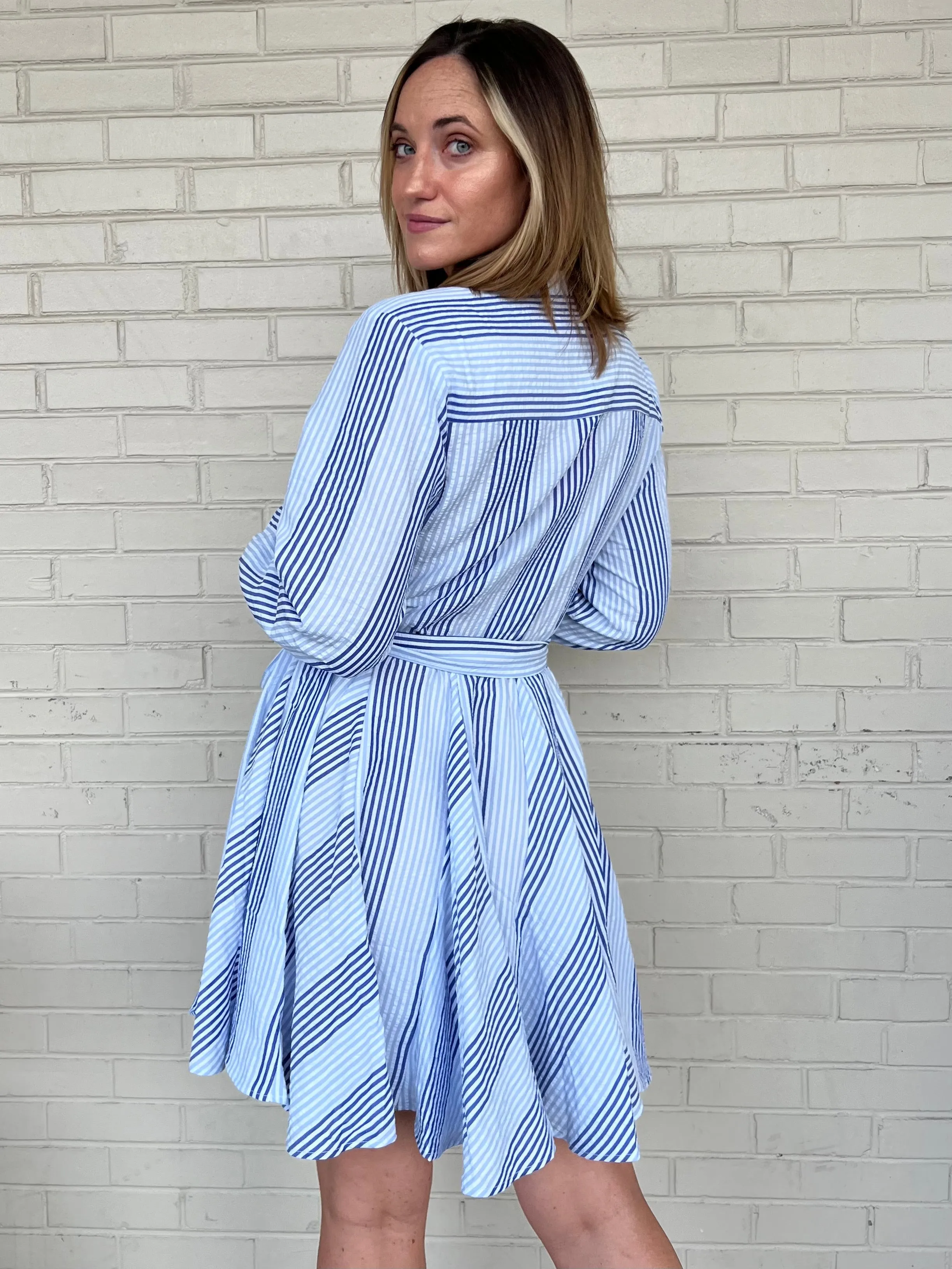 New Season Striped Mini Dress