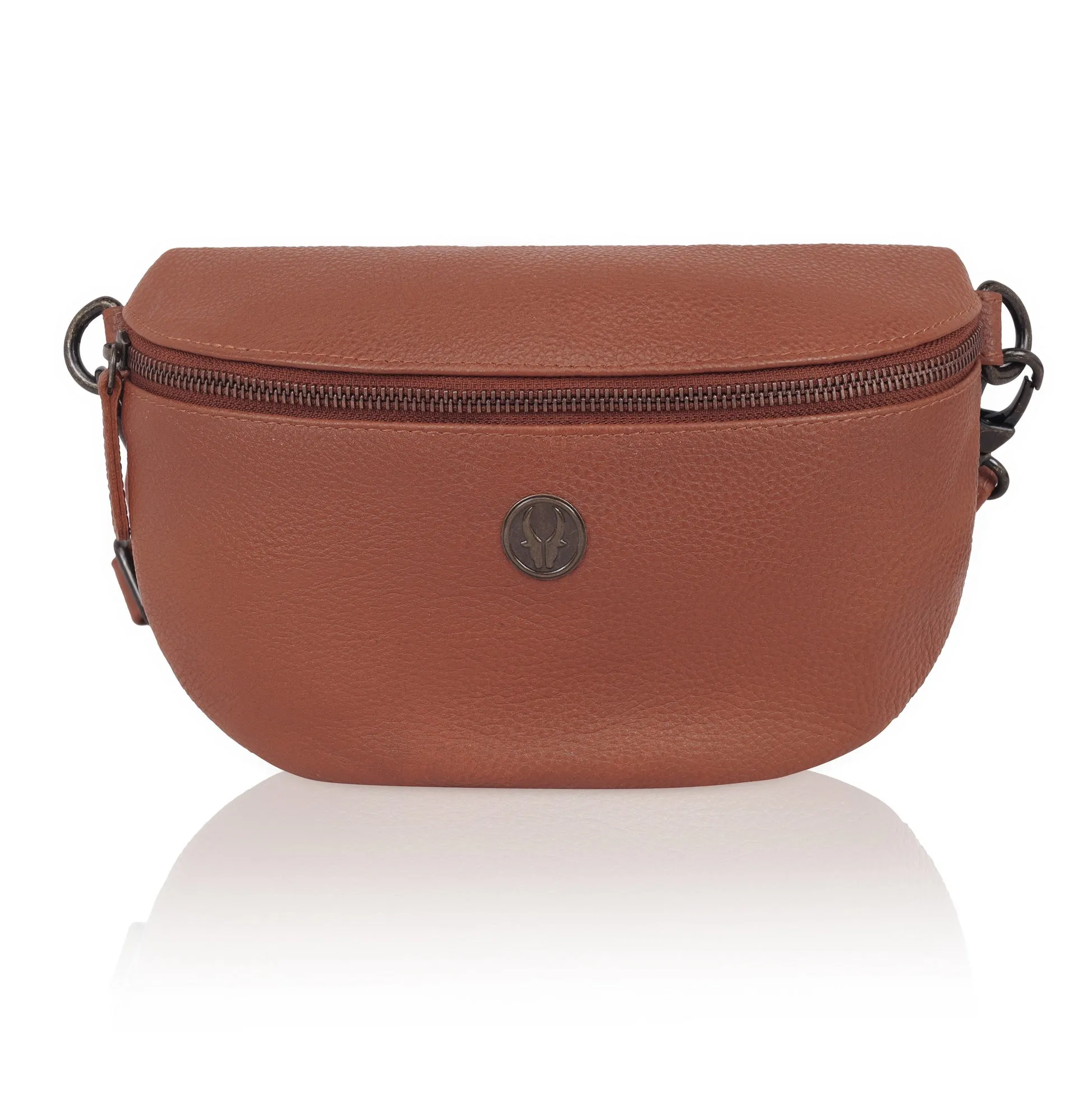 OASIS Fanny Pack Waist Bag Multifunction Genuine Leather Bag Travel Pouch for Men and Women