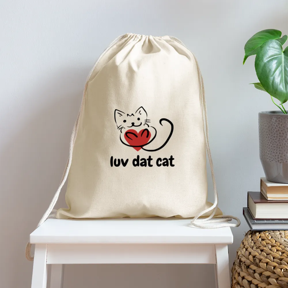 Official Luv Dat Cat Cotton Drawstring Bag