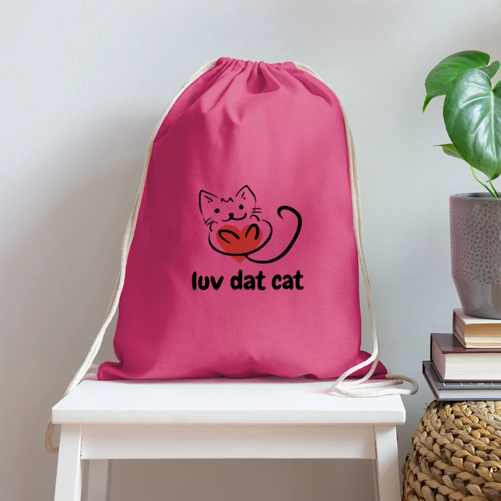 Official Luv Dat Cat Cotton Drawstring Bag