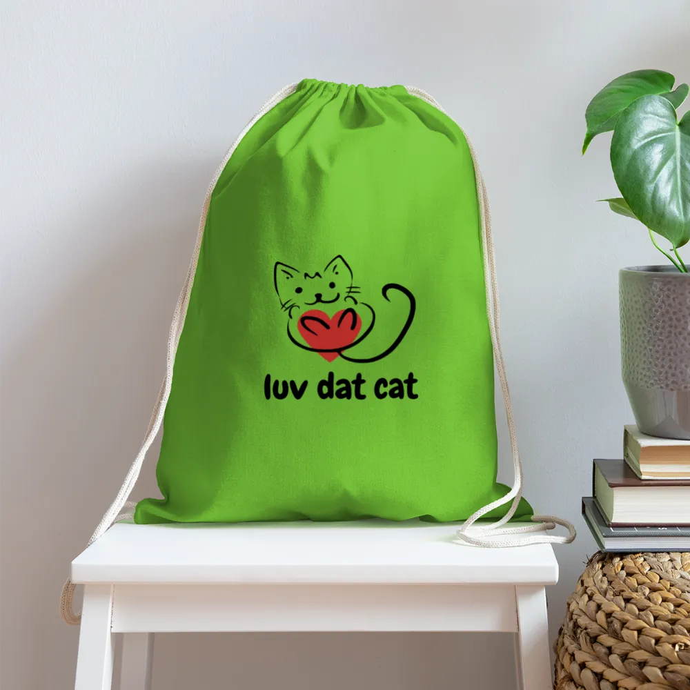 Official Luv Dat Cat Cotton Drawstring Bag