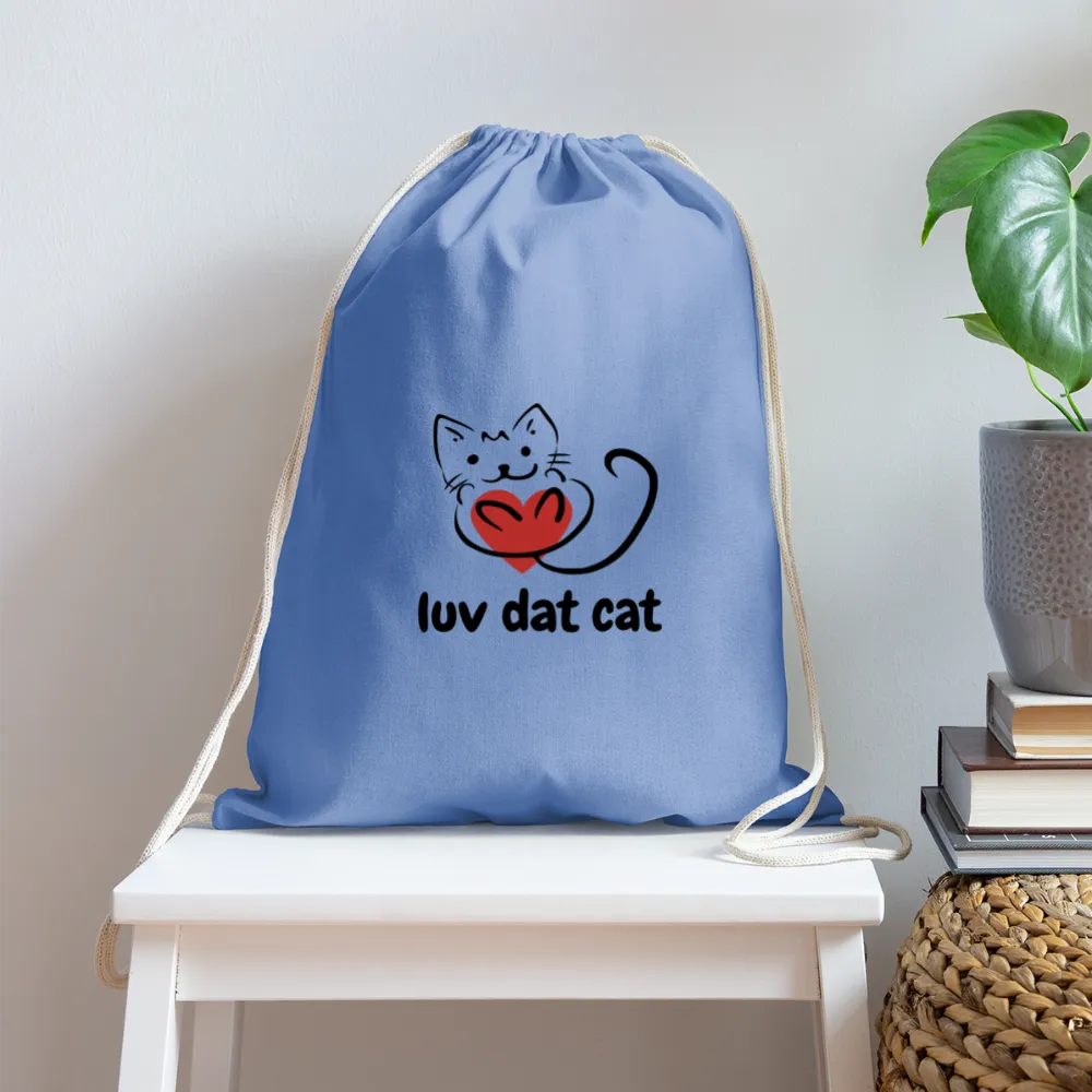 Official Luv Dat Cat Cotton Drawstring Bag