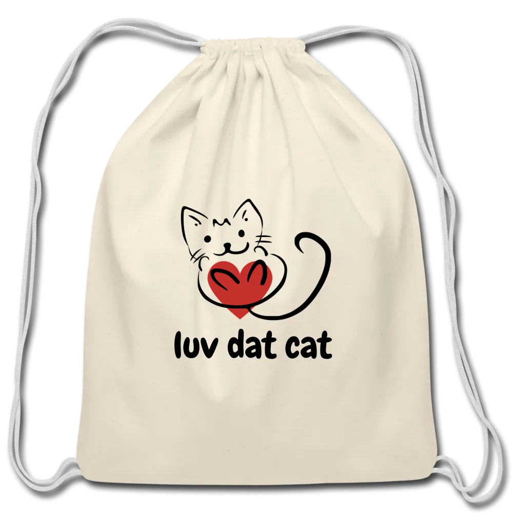 Official Luv Dat Cat Cotton Drawstring Bag