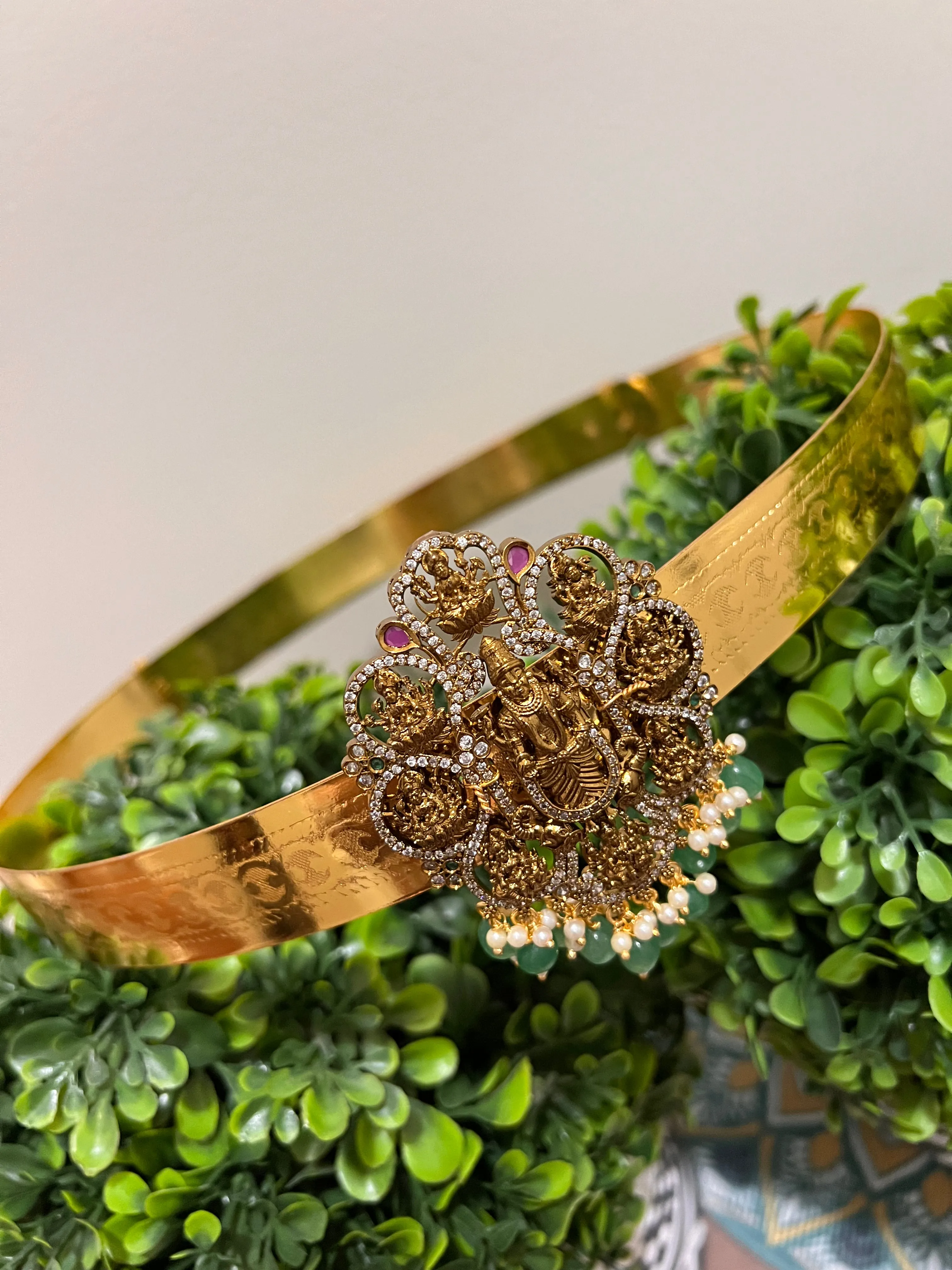 One Gram Gold Antique CZ Hip Belt