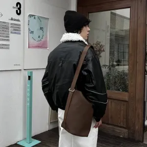 One-Shoulder Crossbody Bucket Bag