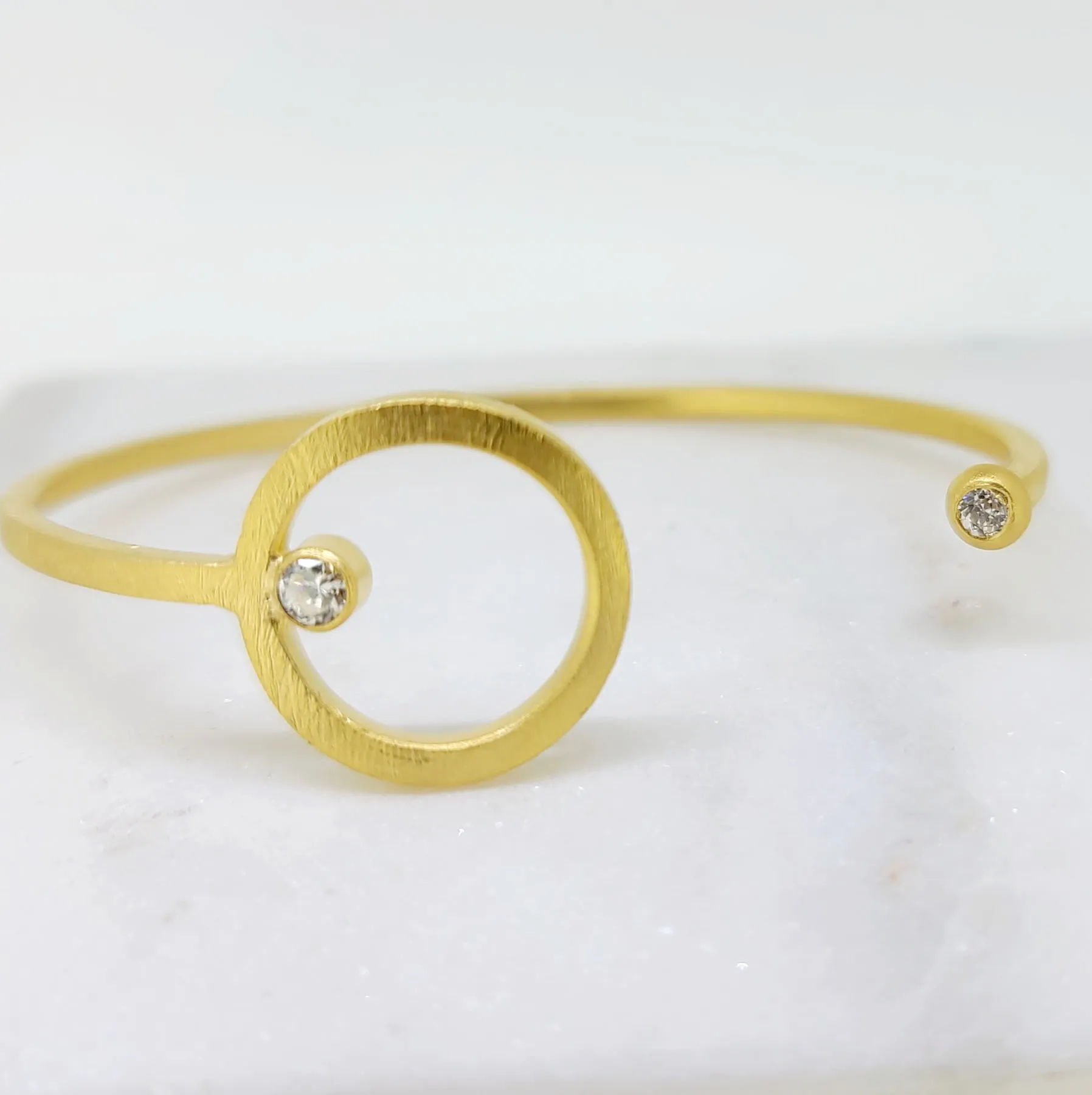 Open Circle Diamond Bangle
