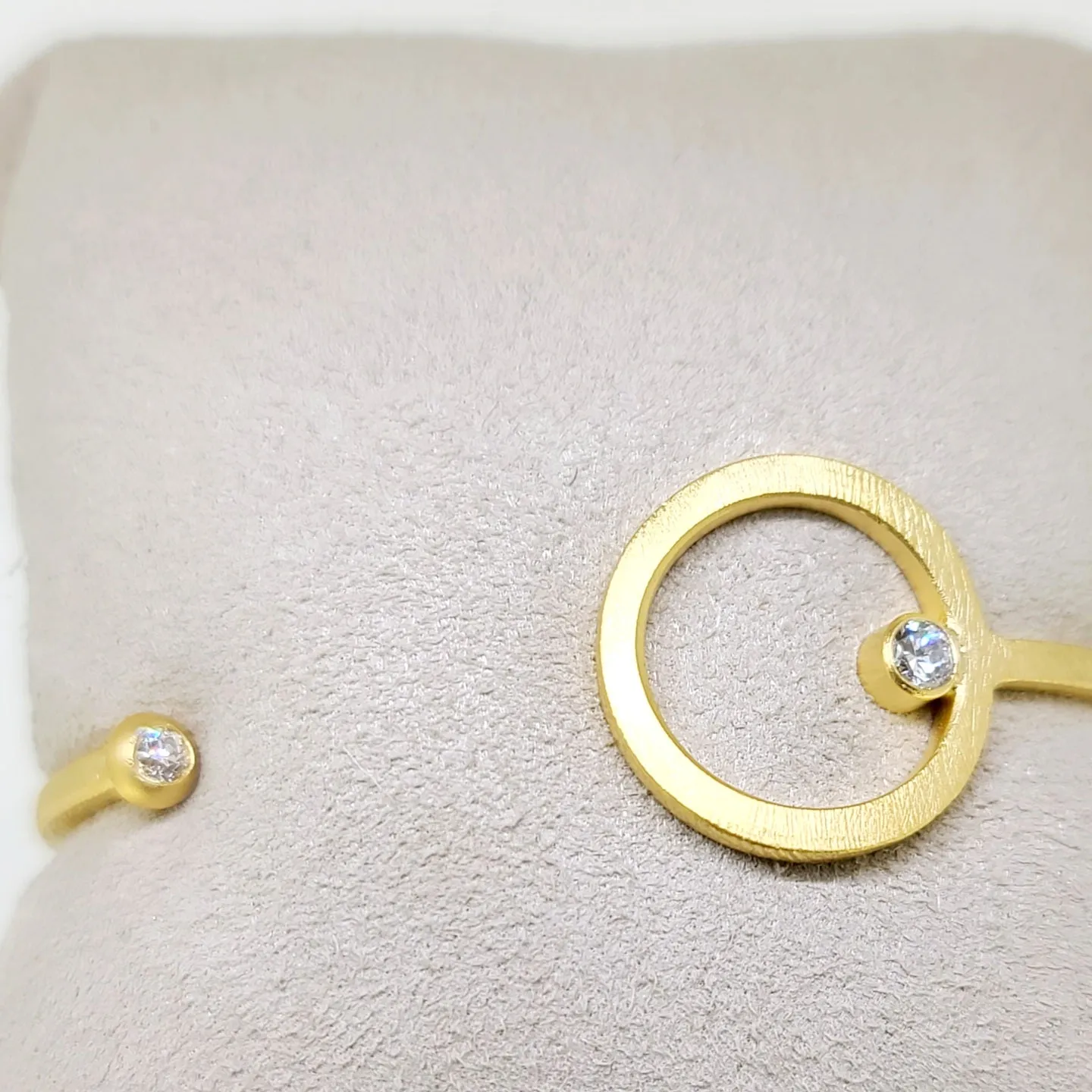 Open Circle Diamond Bangle