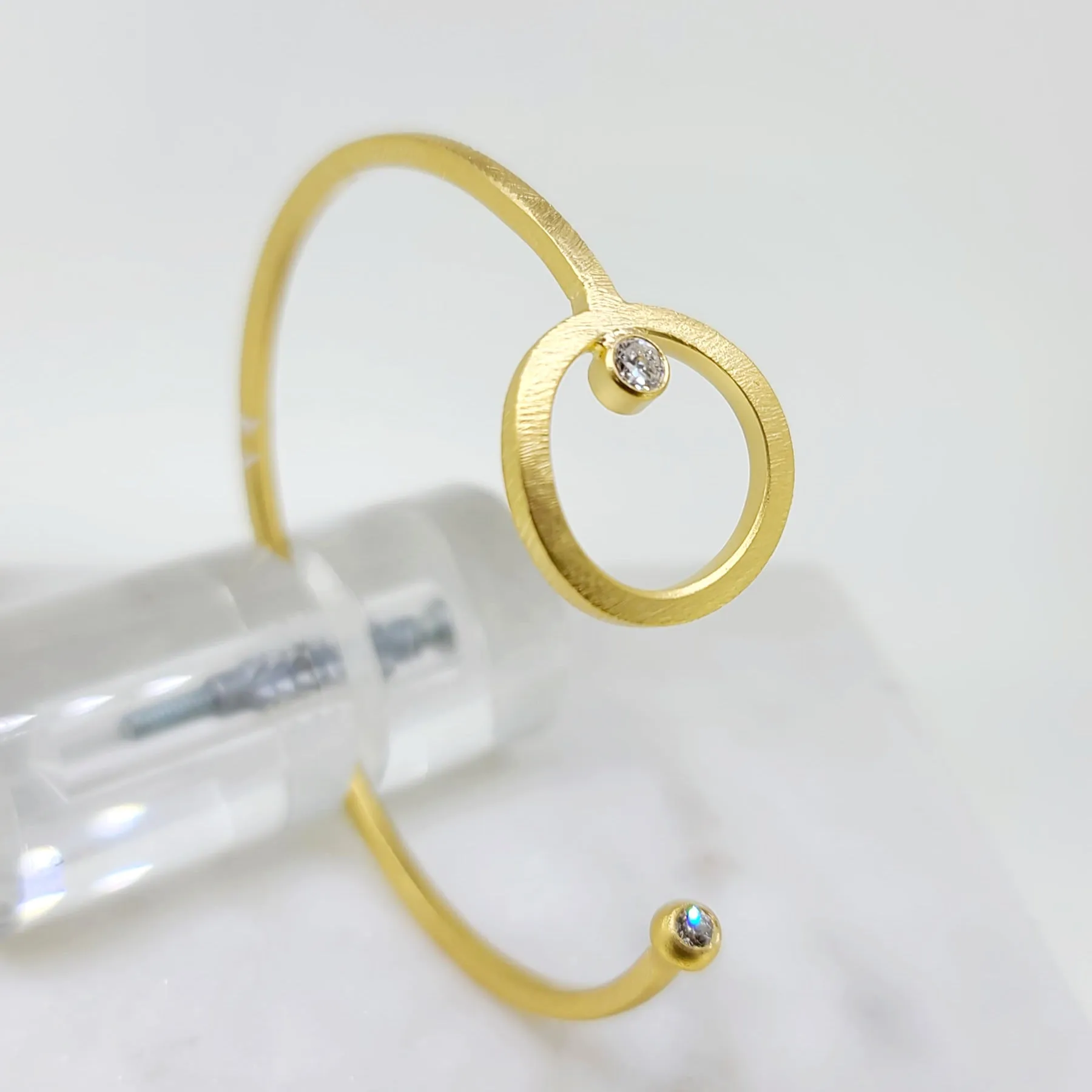 Open Circle Diamond Bangle