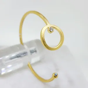 Open Circle Diamond Bangle