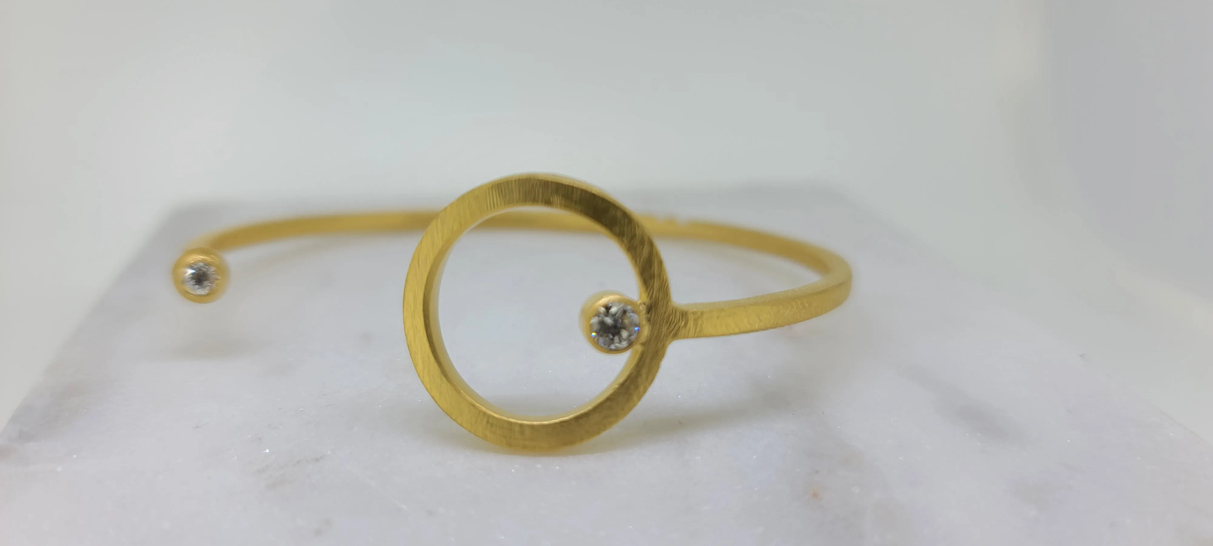 Open Circle Diamond Bangle