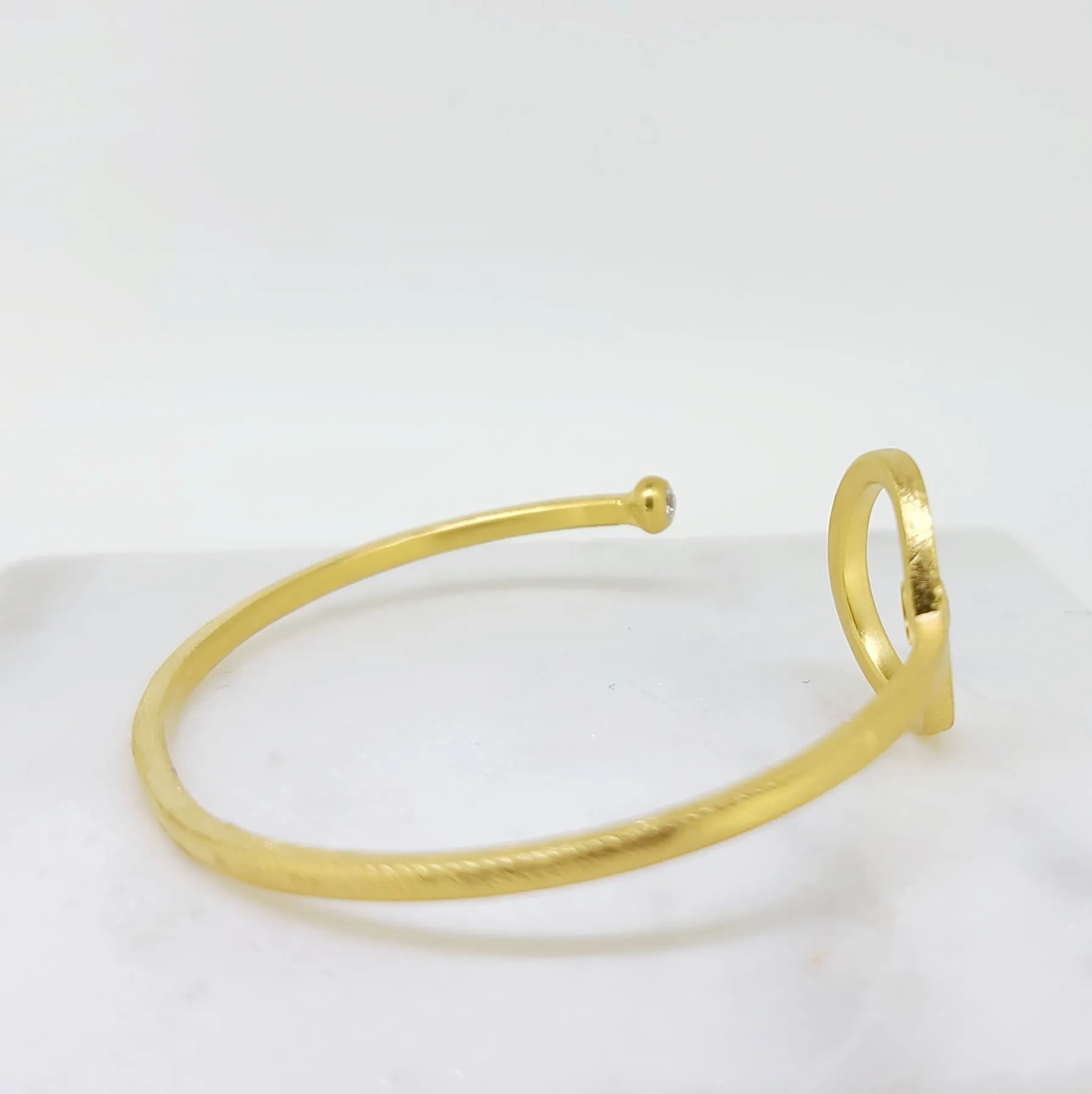 Open Circle Diamond Bangle