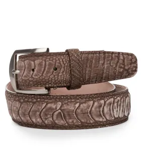 Ostrich Leg Belt in Mocha