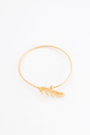 Palm Leaf Gold Bangle