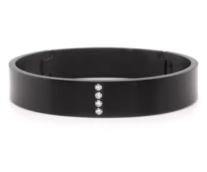 Pave Wide Black Bangle Bracelet