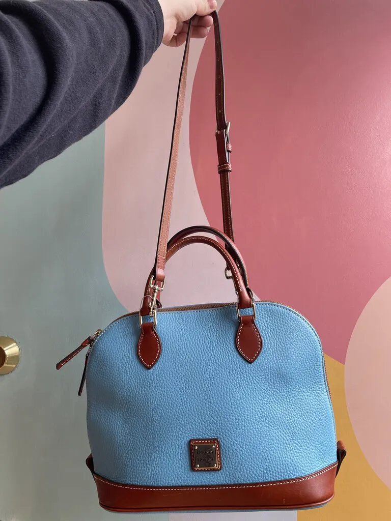 Pebble Grain Zip Satchel