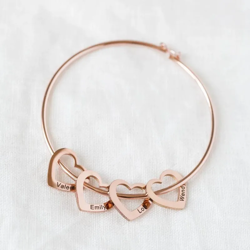 Personalized Bangle Bracelet - Design Charms