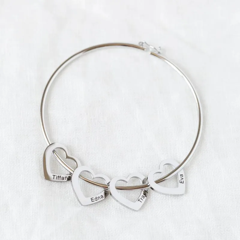 Personalized Bangle Bracelet - Design Charms