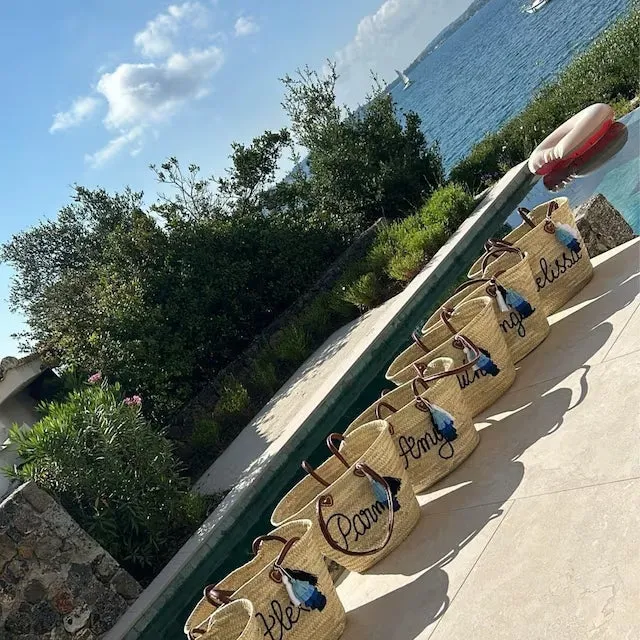 Personalized straw moroccan basket,bridal shower bags,customized straw bags,custom beach bag,straw tote,embroidered bags