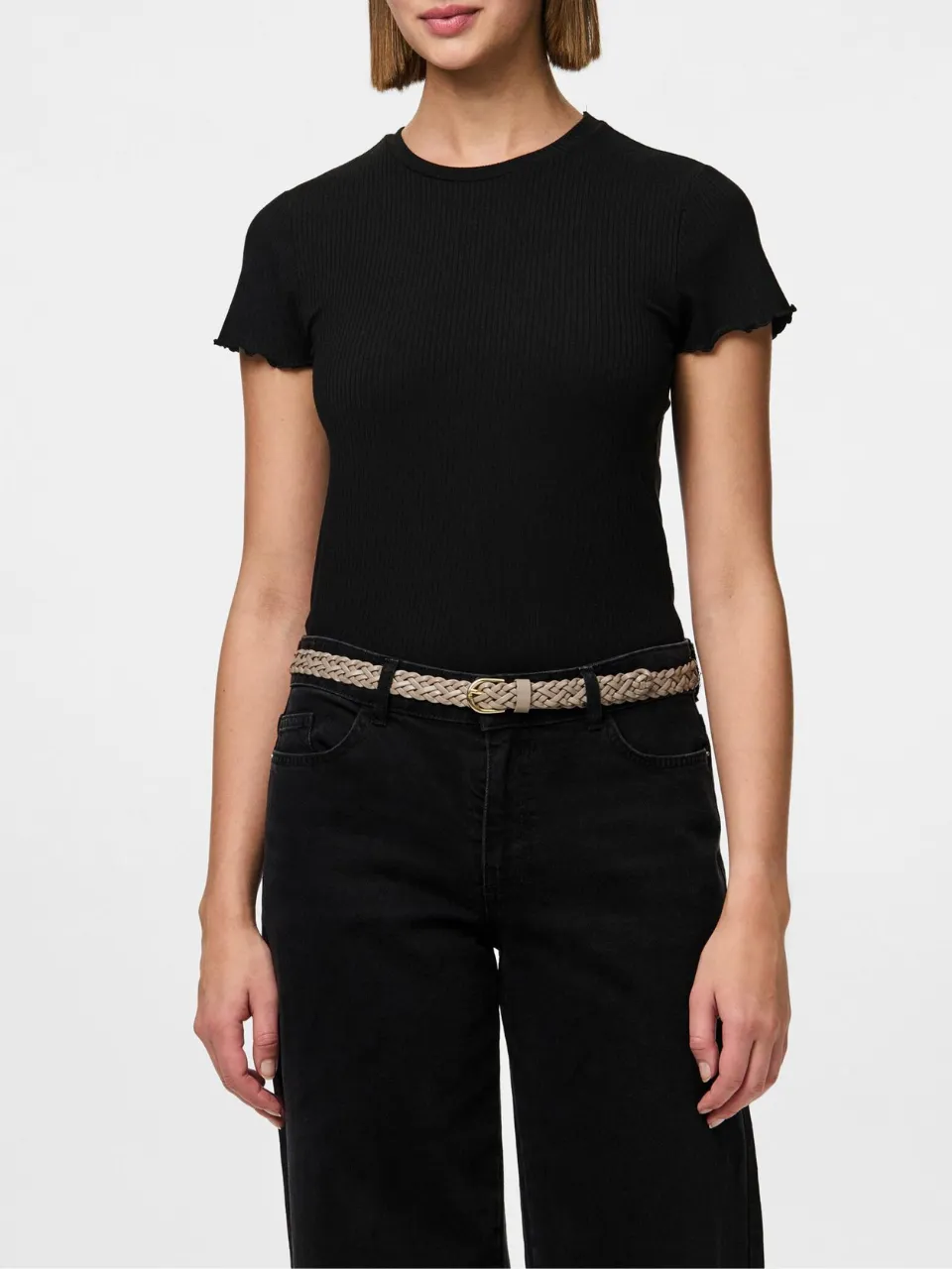 PIECES Avery Leather Braided Belt