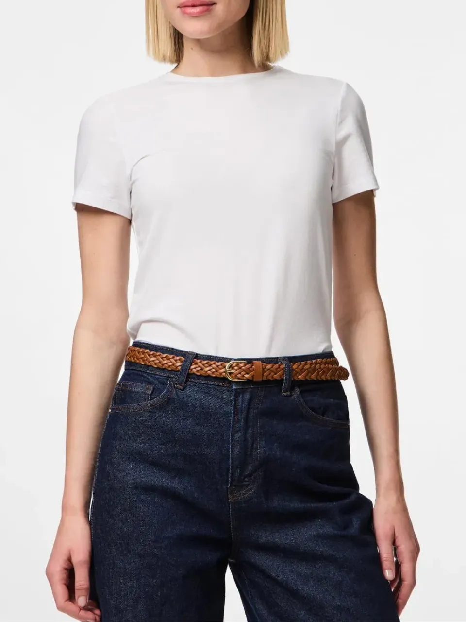 PIECES Avery Leather Braided Belt