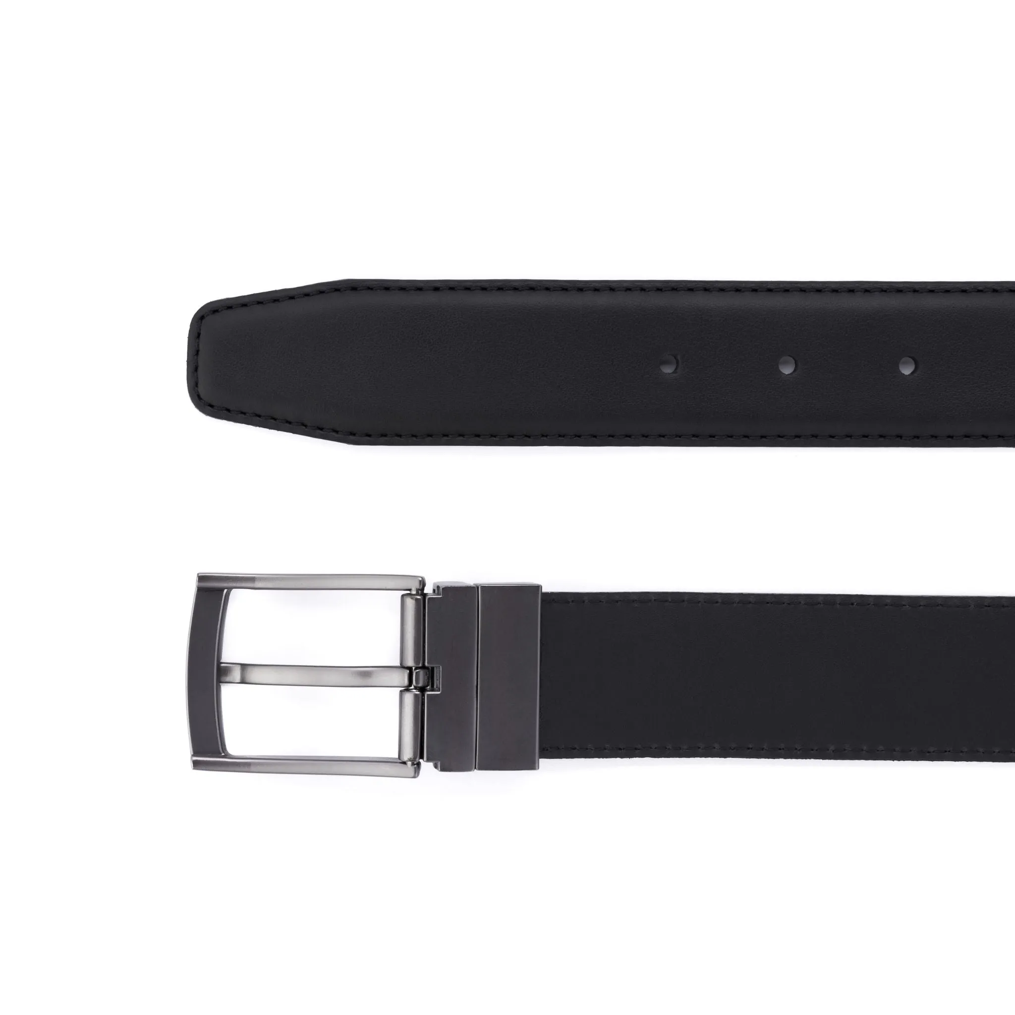 Pin Buckle 35 mm Adjustable Leather Belt | Black