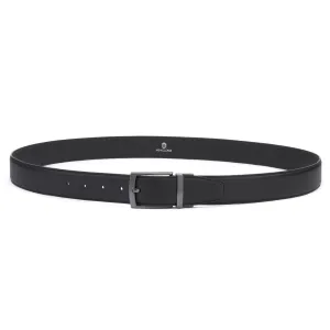Pin Buckle 35 mm Adjustable Leather Belt | Black