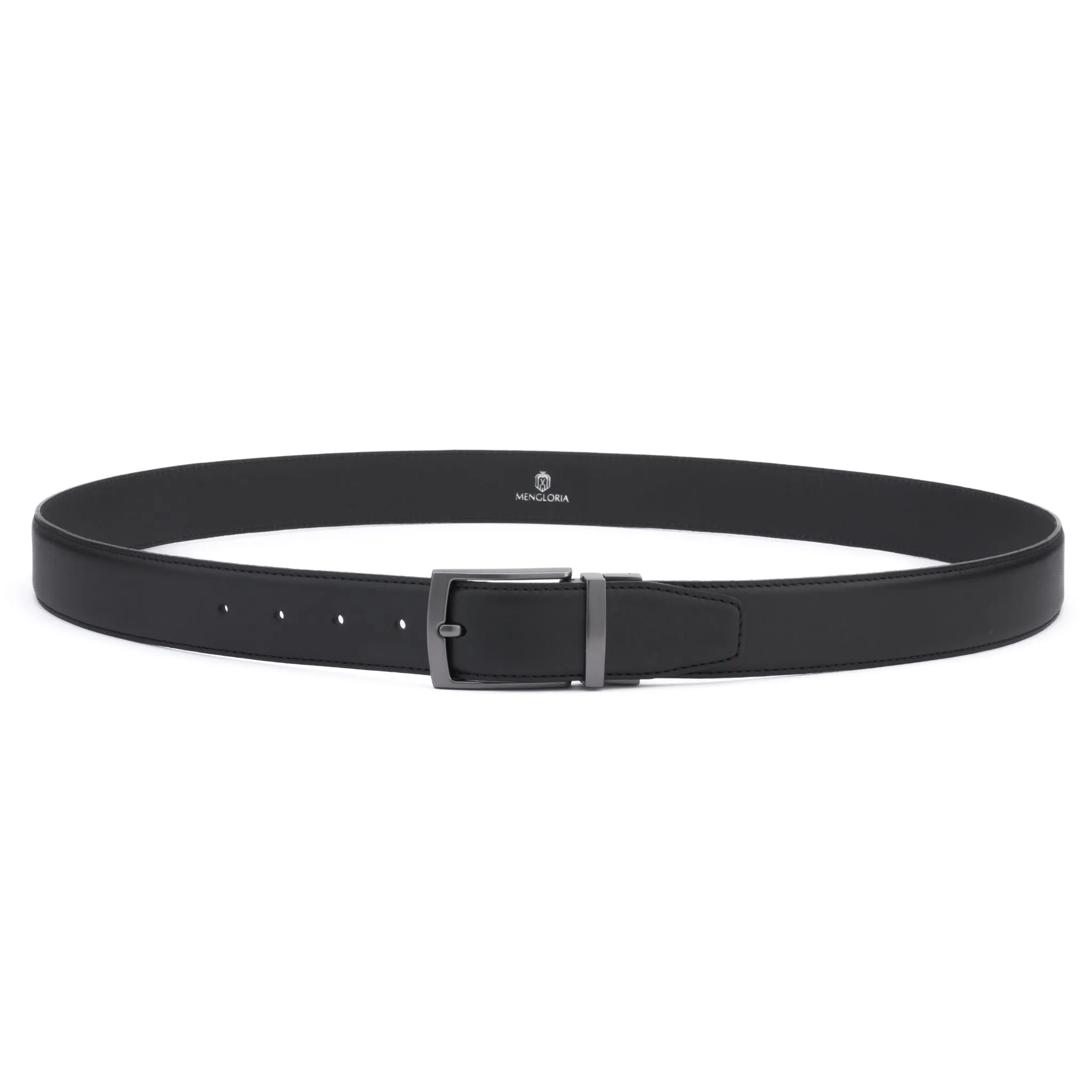 Pin Buckle 35 mm Adjustable Leather Belt | Black