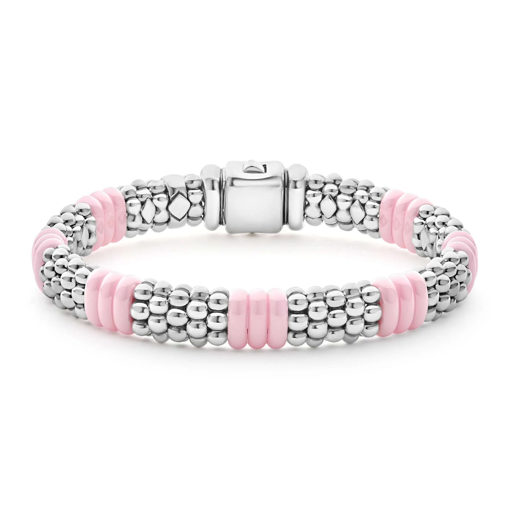 Pink Caviar Pink Ceramic and Sterling Silver Caviar Beaded Bracelet Gift Set