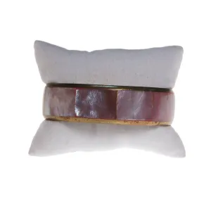 Pink Mother of Pearl Brass Bangle Bracelet
