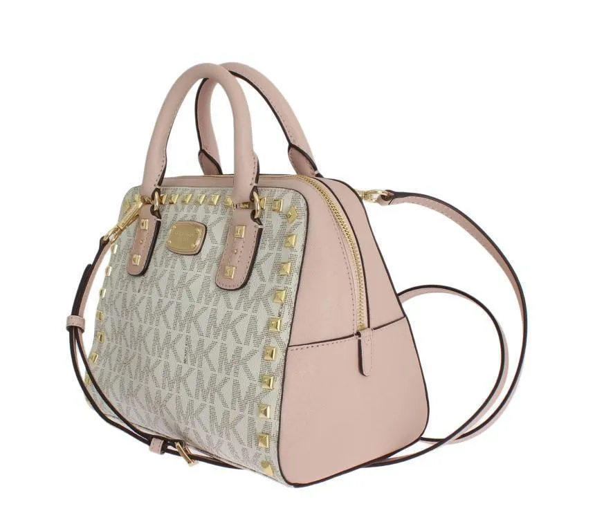 Pink Sandrine Leather Satchel Handbag