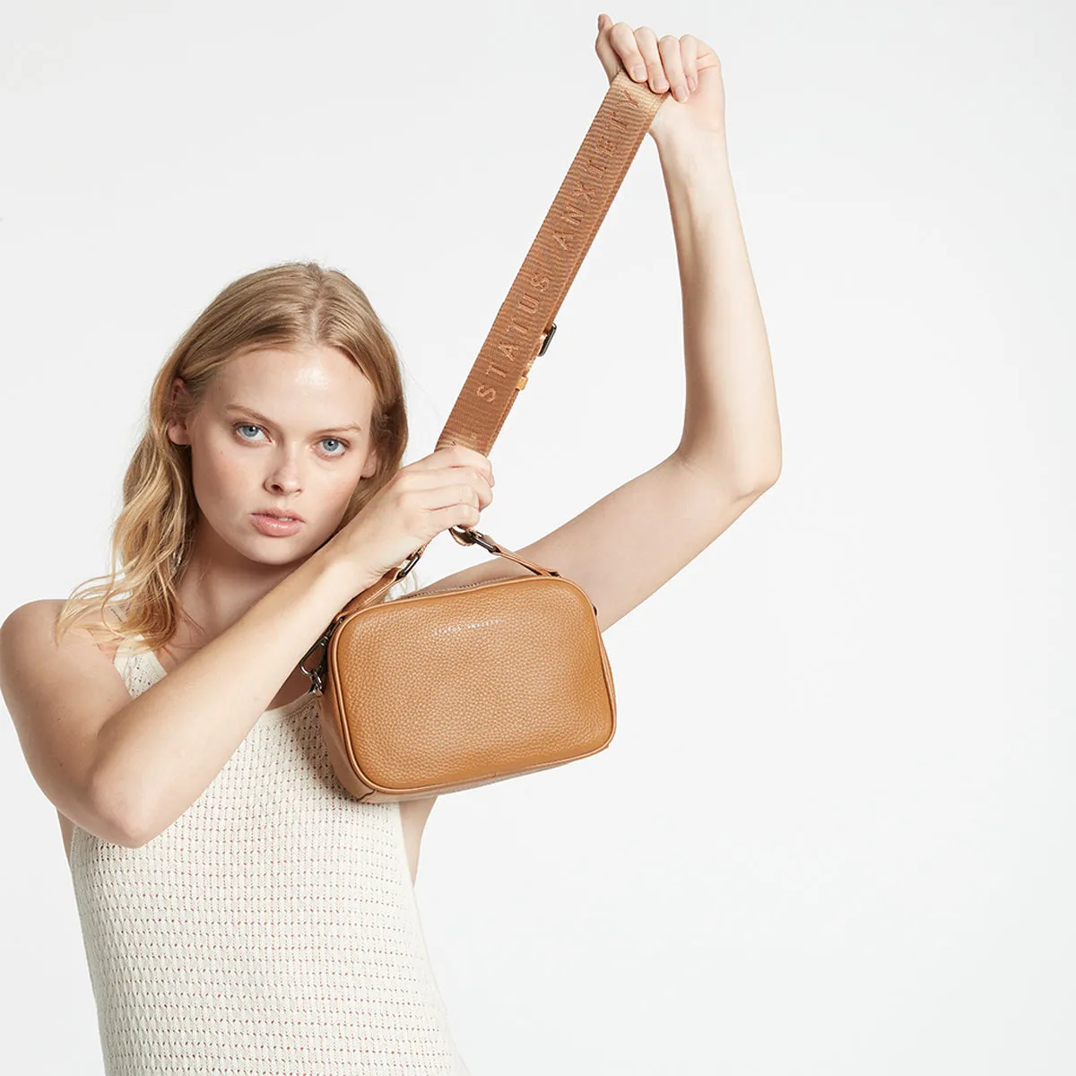 Plunder Bag With Webbed Strap - Tan