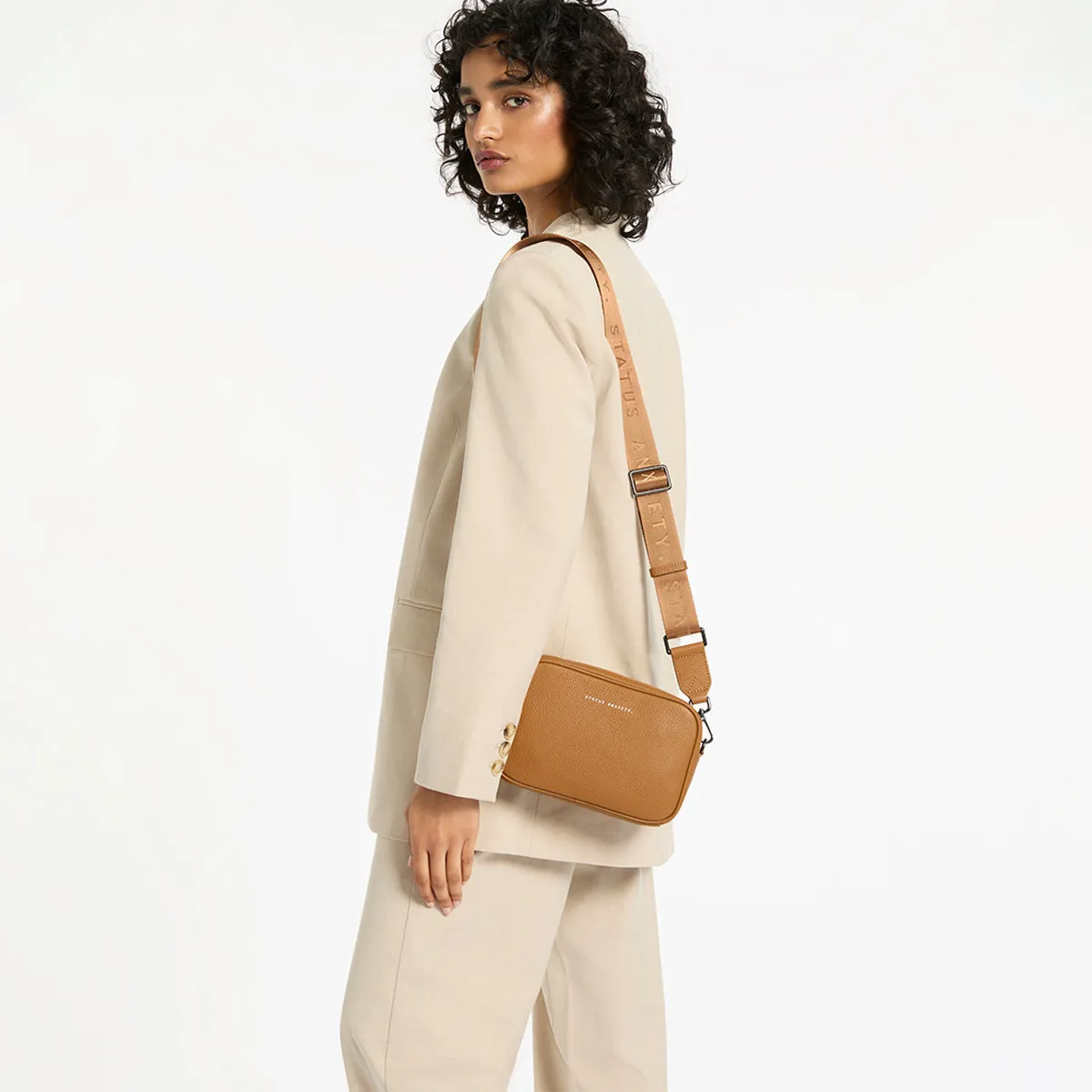 Plunder Bag With Webbed Strap - Tan