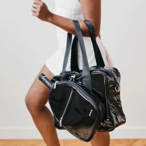 Poppy Patent Pickleball Bag in Black