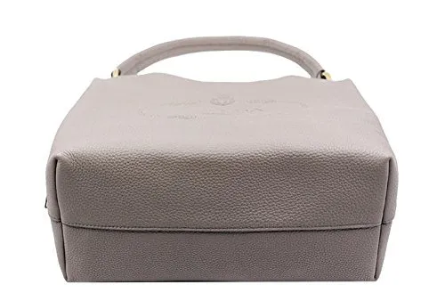 Prada Women's Vitello Daino Grey Leather Satchel Bag Handbag 1BC051
