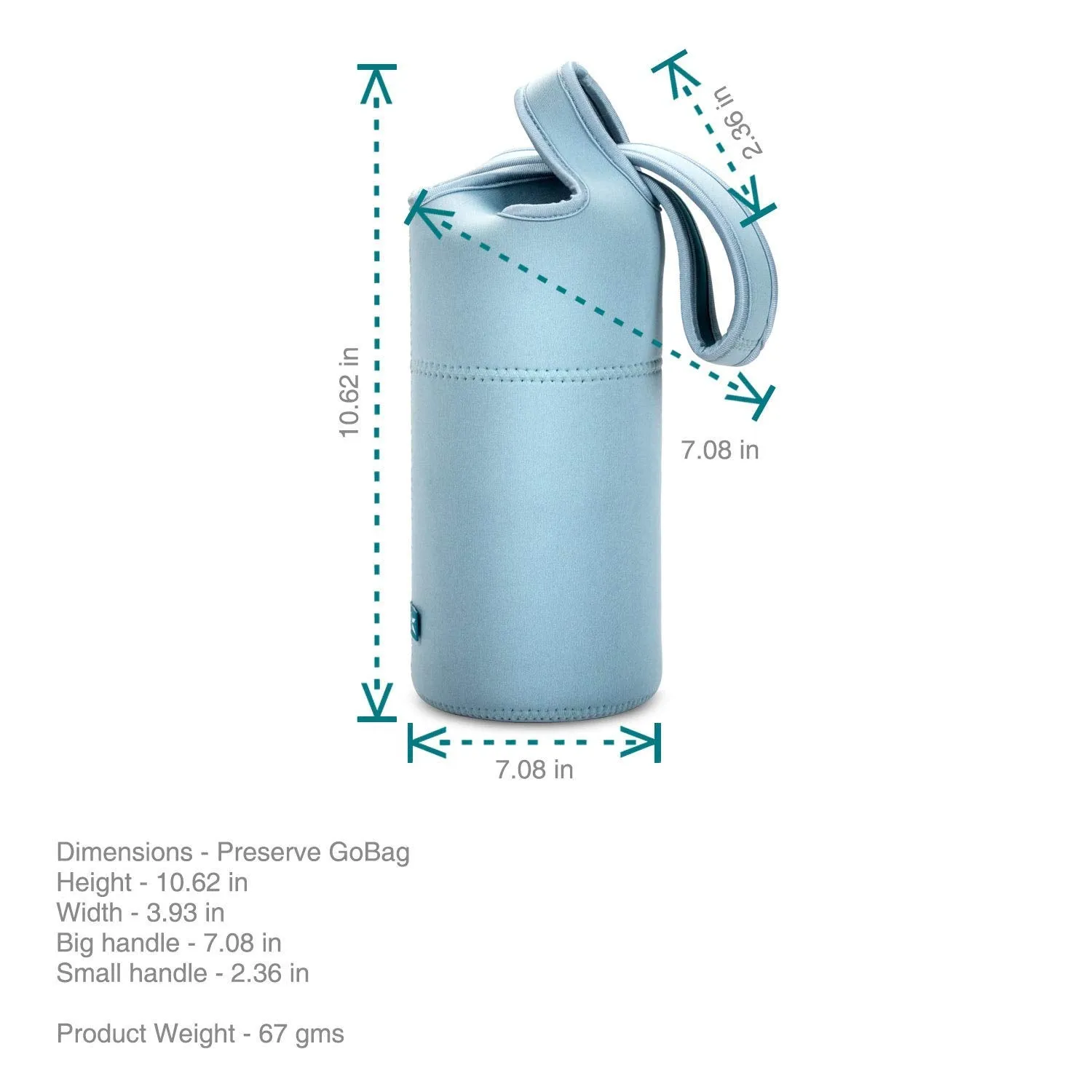 Preserve 300ml   500ml White with GoBag Blue
