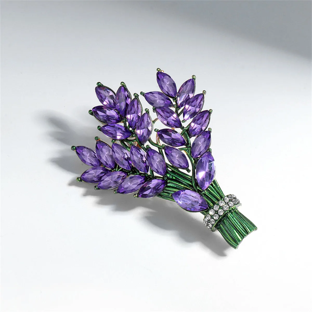 Purple Crystal & Cubic Zirconia Wheatear Brooch