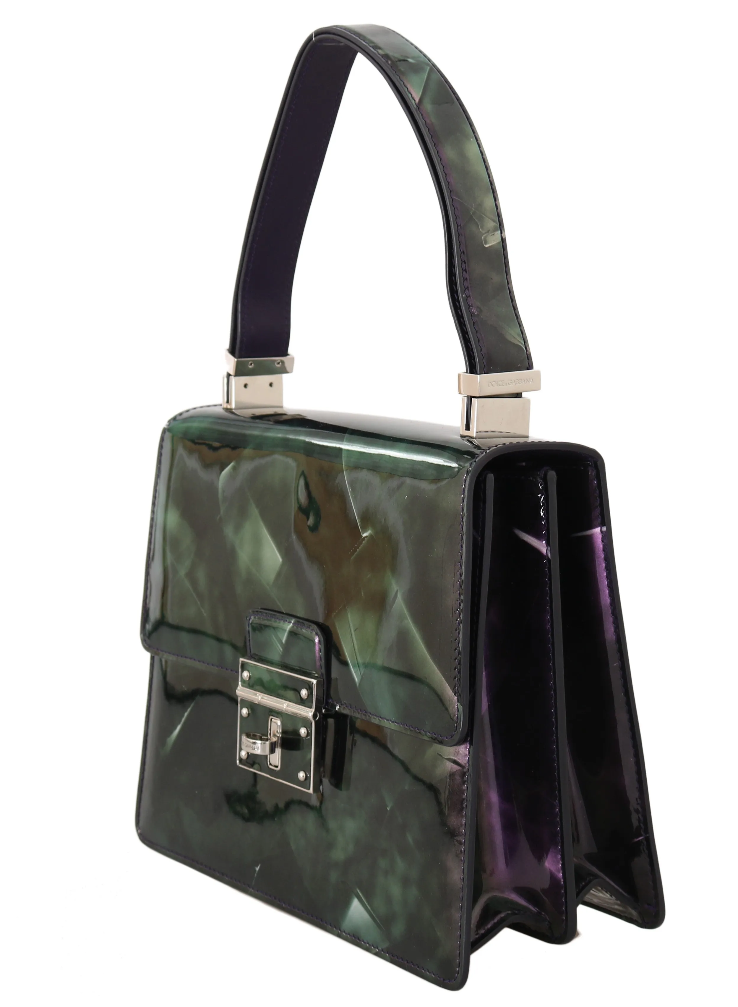 Purple Patent Leather Hand Shoulder Satchel Purse