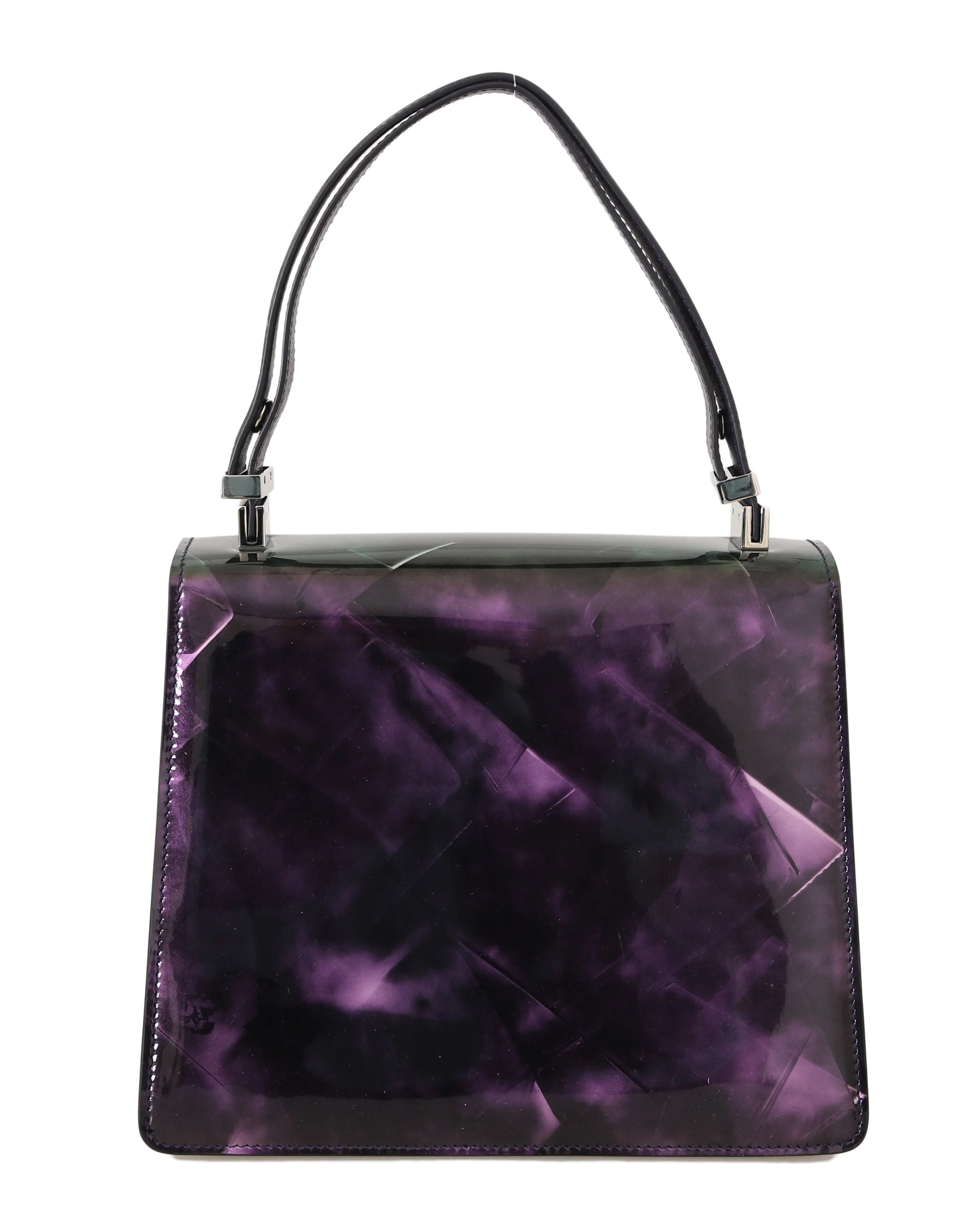 Purple Patent Leather Hand Shoulder Satchel Purse