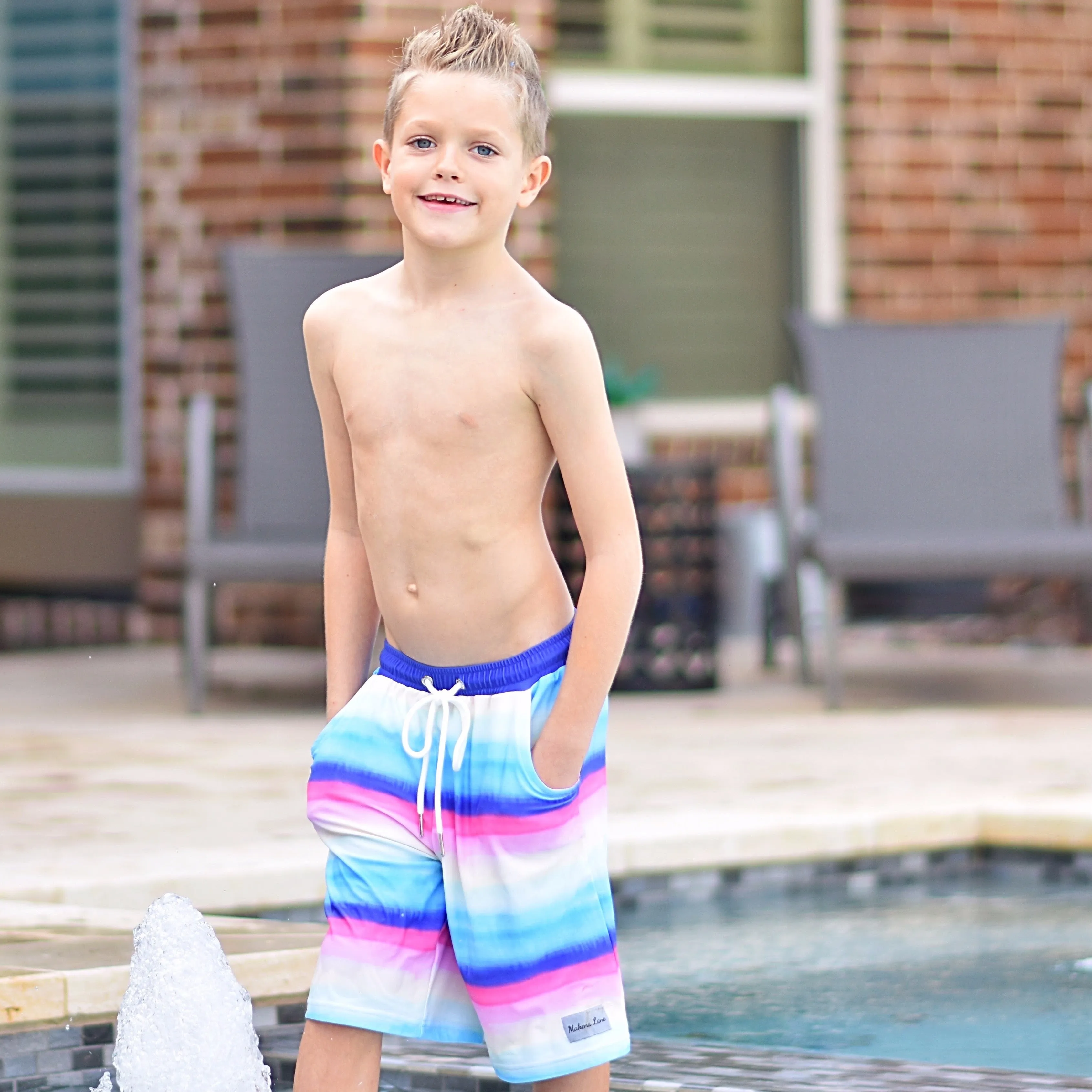 Rainbow Paint Swim - Boys Shorts