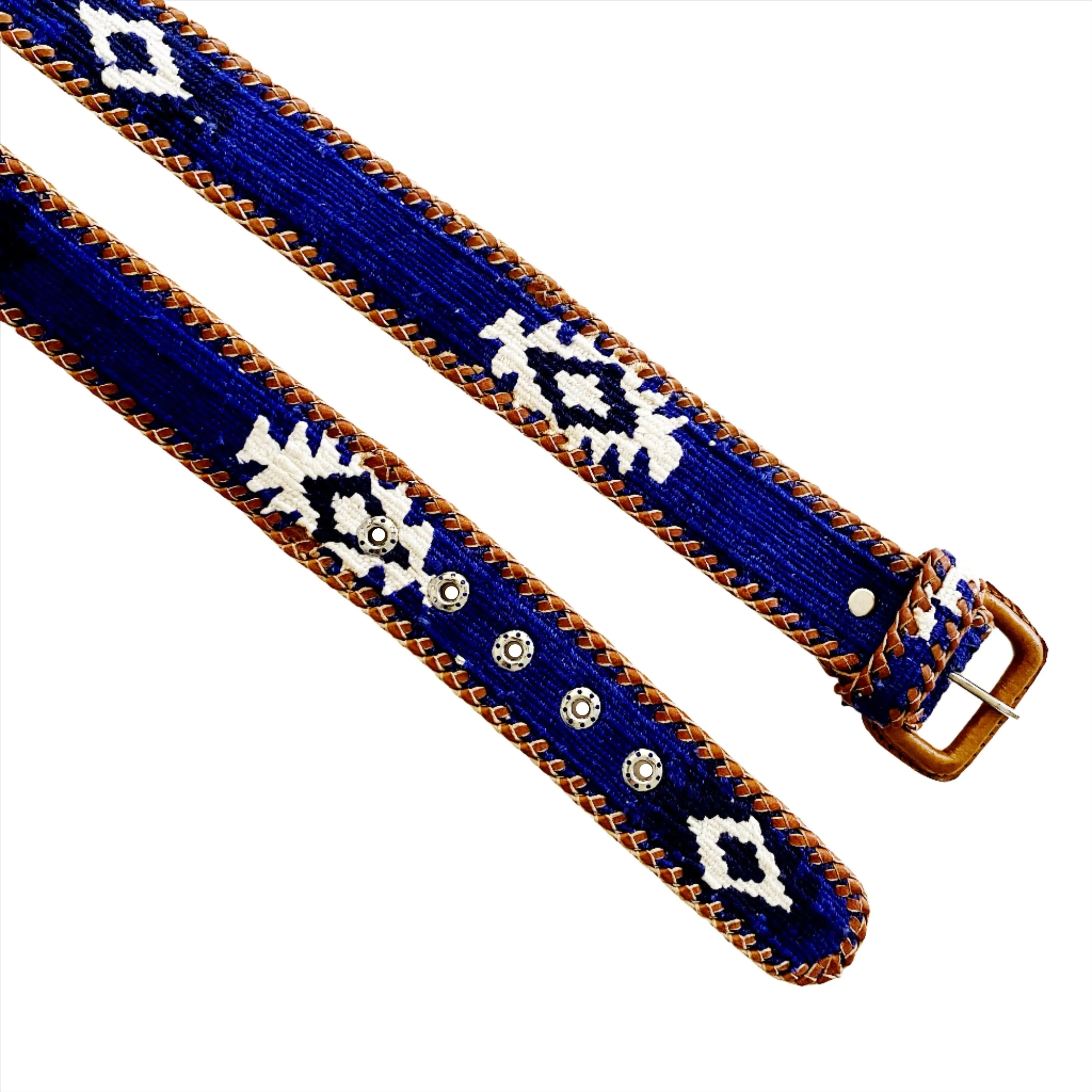 Rancho Belt - Royal Blue, Navy, & White