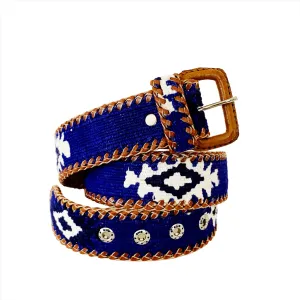 Rancho Belt - Royal Blue, Navy, & White
