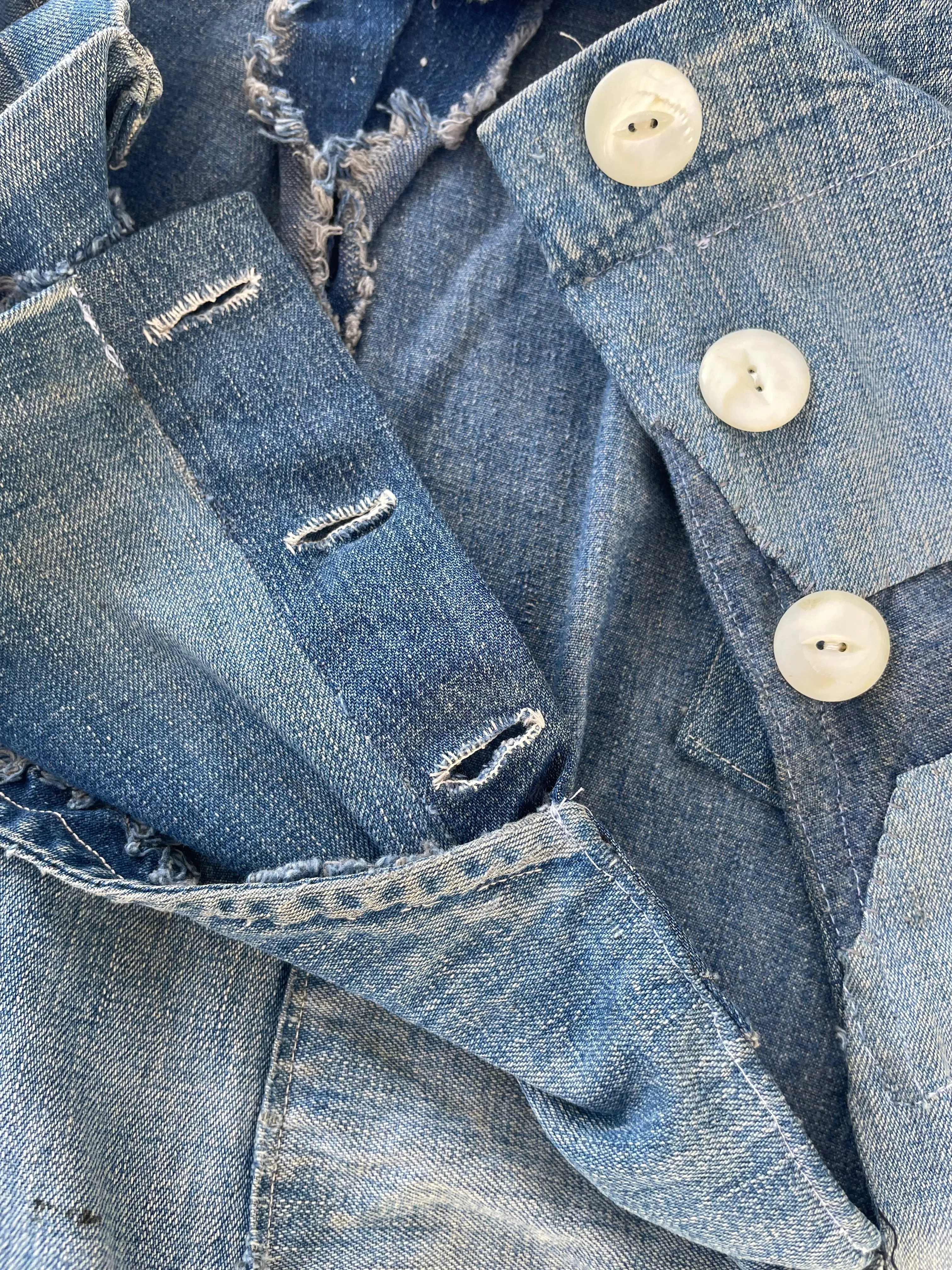 Rare Depression Era Late 1920s/ Early 1930s Side Button Denim