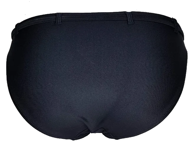 Regular black bikini bottom with a black lycra belt