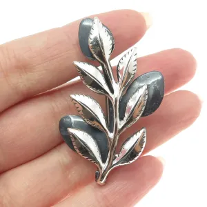 RENOIR SAUTEUR 925 Sterling Silver Niello Vintage 1950s Floral Modernist Brooch