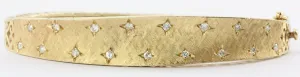 Retro 1950's 14K Gold Diamond Star Bangle Bracelet