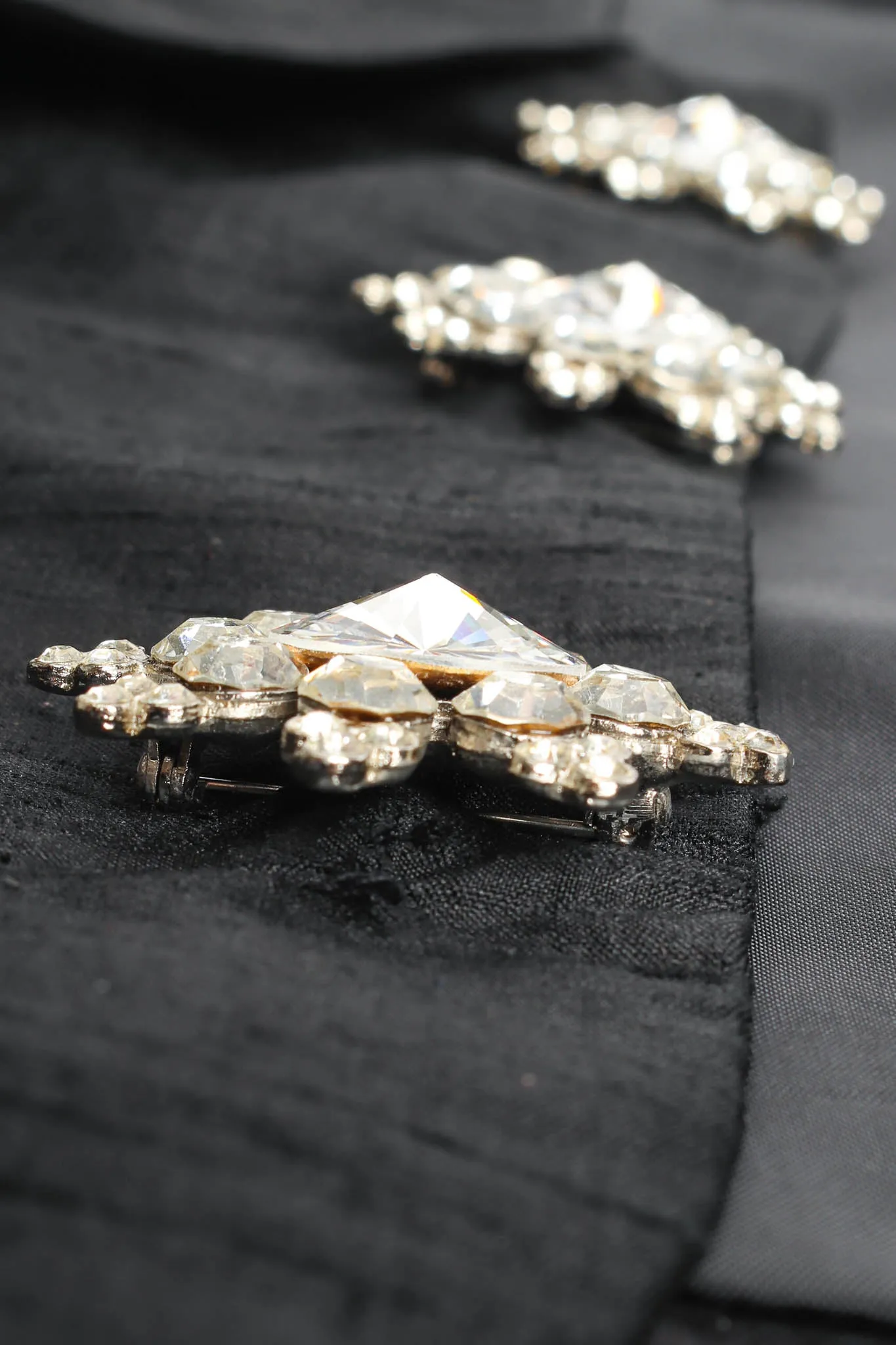 Rhinestone Floral Silk Jacket & Skirt Set