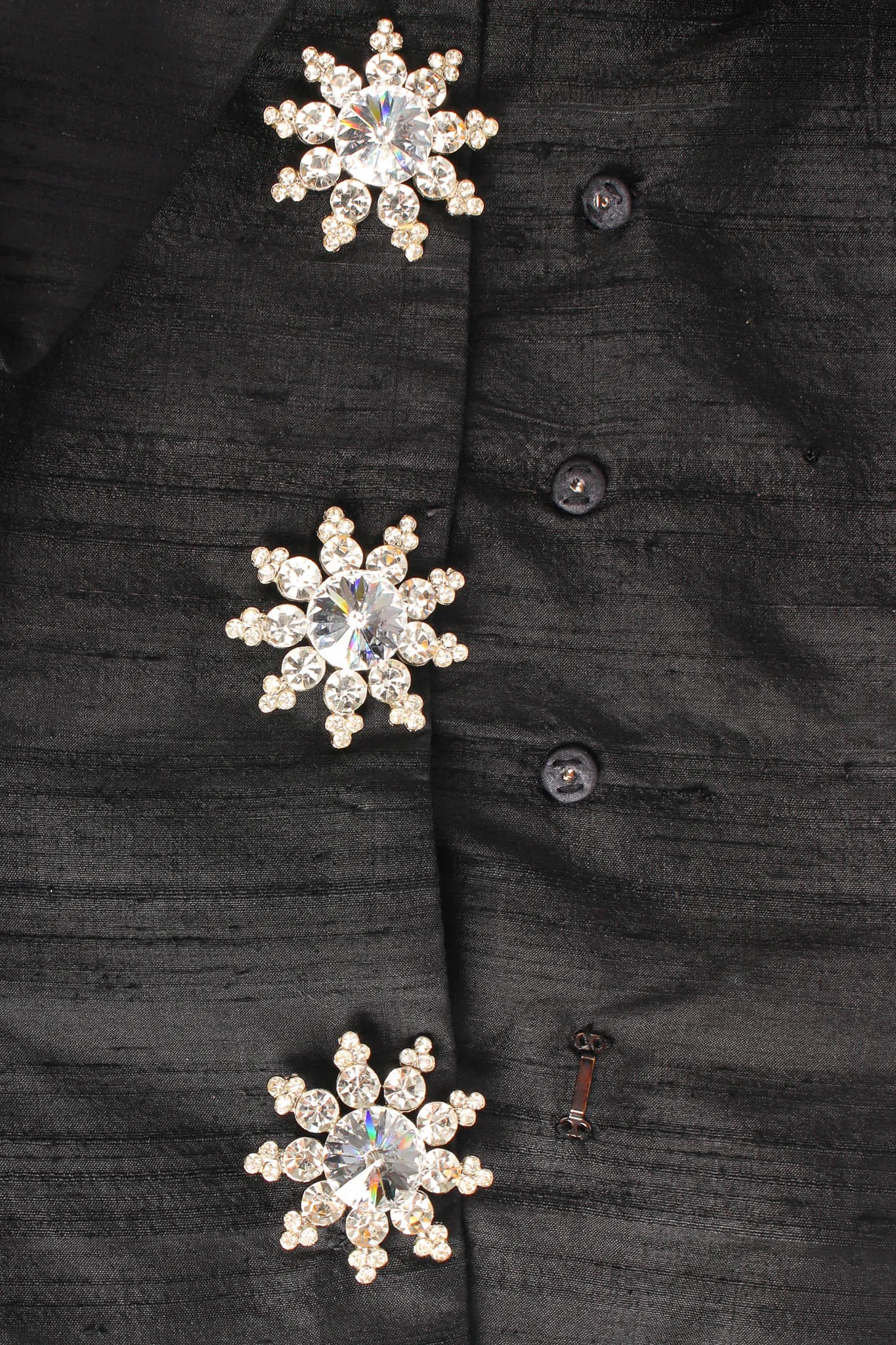 Rhinestone Floral Silk Jacket & Skirt Set