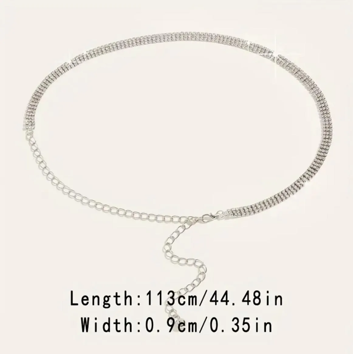 Rhinestone Skinny Waist Chain Belt