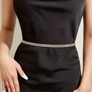 Rhinestone Skinny Waist Chain Belt